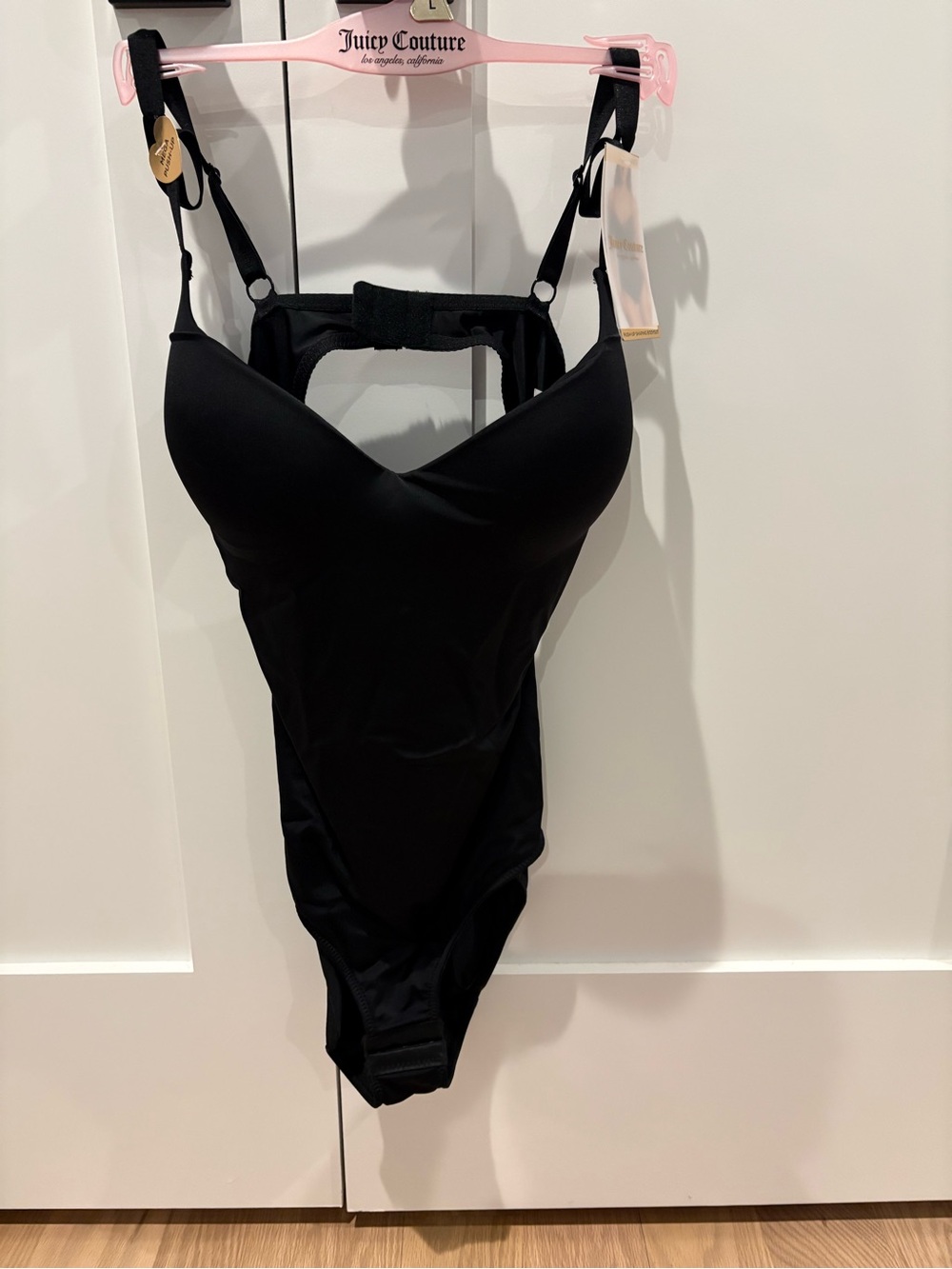 NEW Juicy Couture Black One-Piece Push up shaping Bodysuit size LARGE